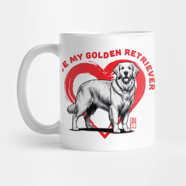 I Love My Golden Retriever - I Love my dog - Hunting dog by ArtProjectShop